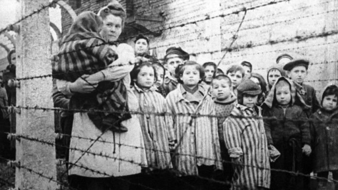 Children liberated from Auschwitz in World War II, 1945